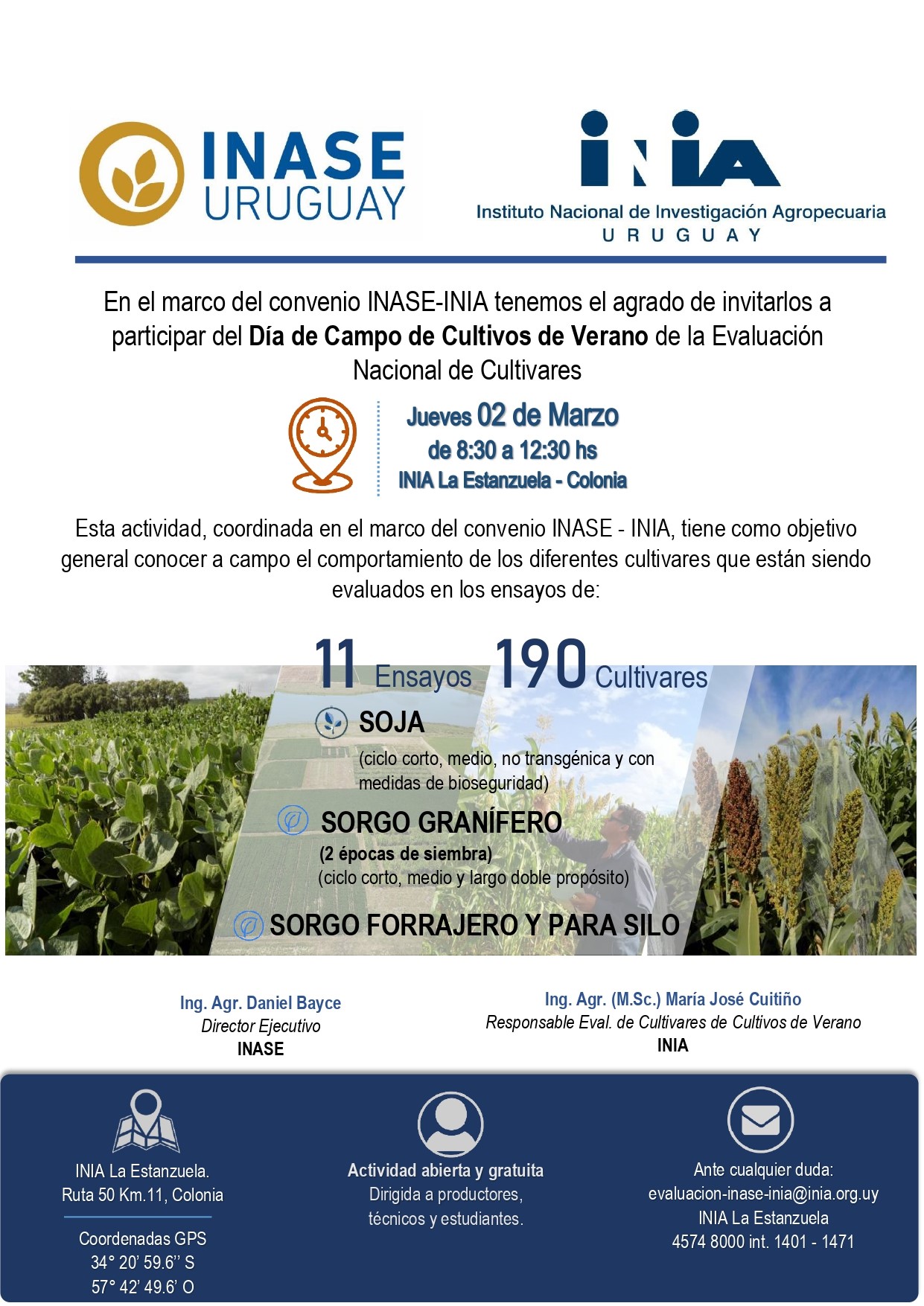 Día de Campo de Cultivos de Verano INIA La Estanzuela